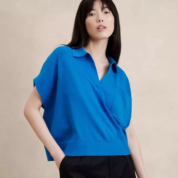 NWT Blue banana republic oversized shirt sleeve sweater XL/XXL - Picture 5 of 11